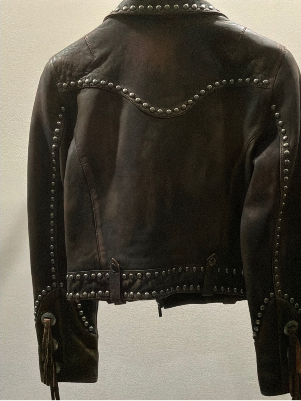 Double D Ranch Open Range Studded Leather Jacket with Conchos RTL $1295 XS NWT - Picture 7 of 16